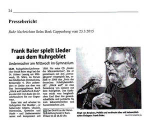 Pressebericht - Lieder aus dem Ruhrgebiet (Selm)