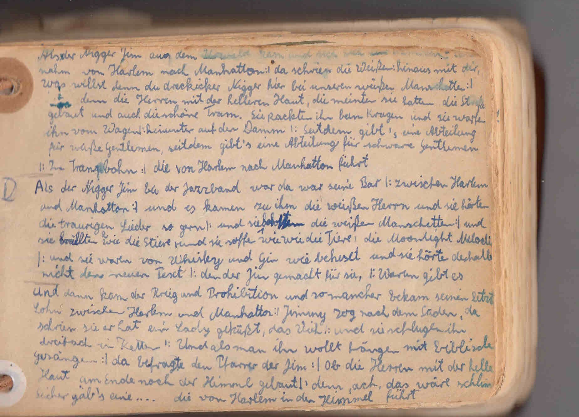 Mein Liederbuch "Als Der Nigger Jim"