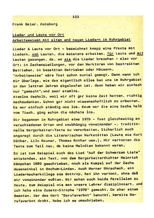 S 123 -Lieder U Leute Vor Ort - Frank Baier -