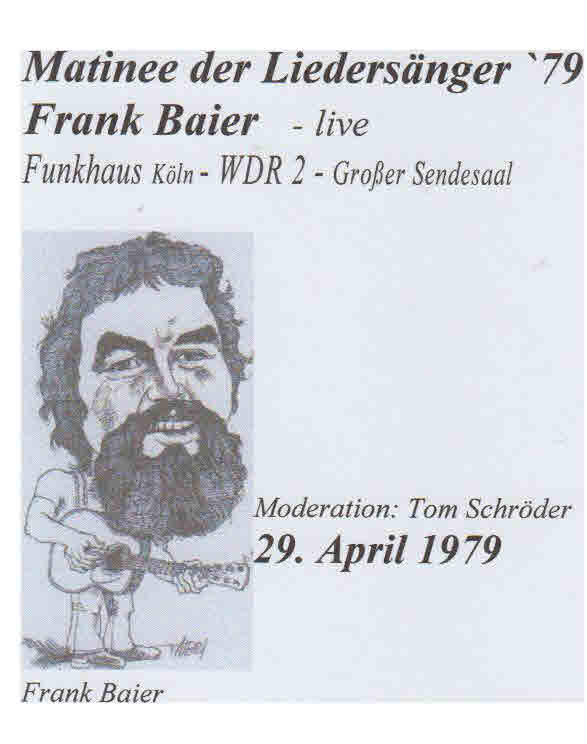 Cover -WDR  Matinee der Liedersänger- 1979